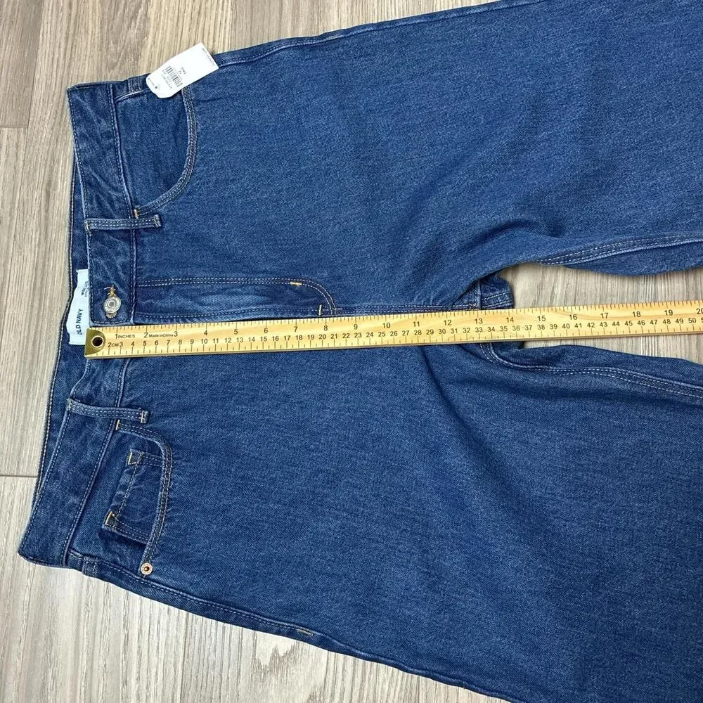 New With Tags Old Navy Extra High Rise Wide Leg Blue Jeans Size 12 Tall - Picture 4 of 8